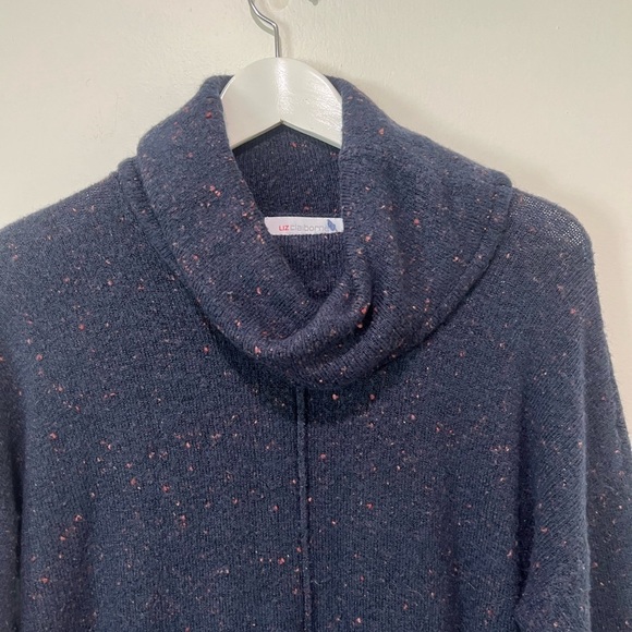 Liz Claiborne Navy Speckled Donegal Cowl Neck
Sweater Dress Size Large - Picture 4 of 8